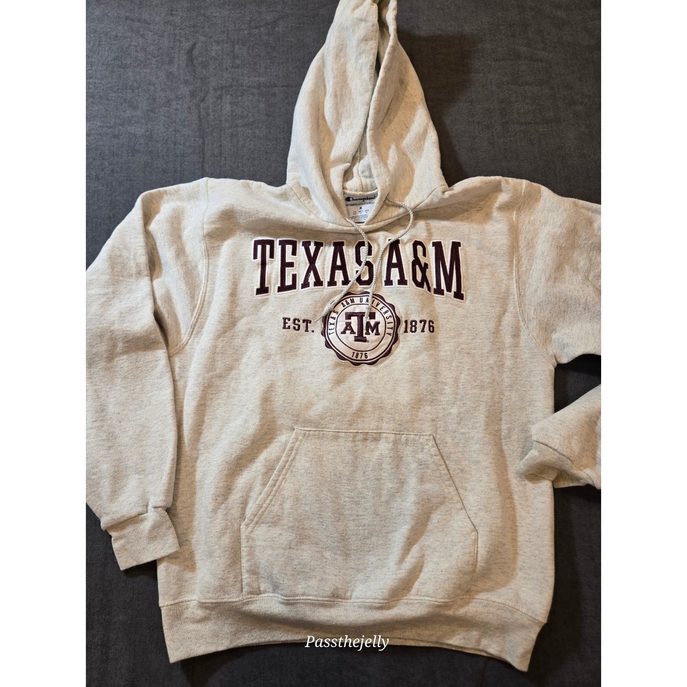 Vtg Champion Texas A&M Aggies Hoodie Womens Medium White Majestic Pullover